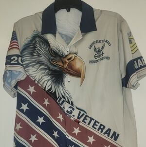 U.S. Navy Proudly Served Men's Shirt - Multicolor, XL